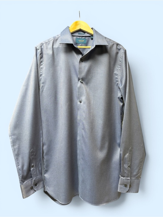 Fairlane Other - Daniel Hechter Blue Micro-Check Long-Sleeve Dress Shirt